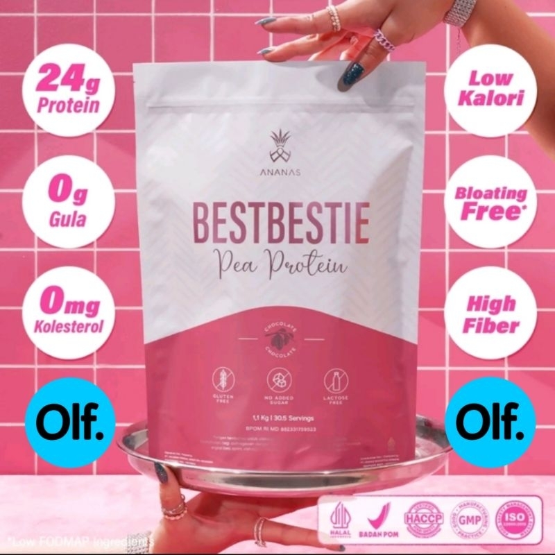 

FREE GIFT Best bestie protein pea 1.1kg minuman coklat protein/plant base protein powder - pengiriman instant surabaya
