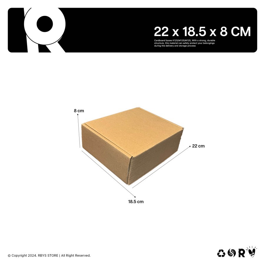 

KARDUS KARTON BOX 22 x 18.5 x 8 CM | Dus Kardus