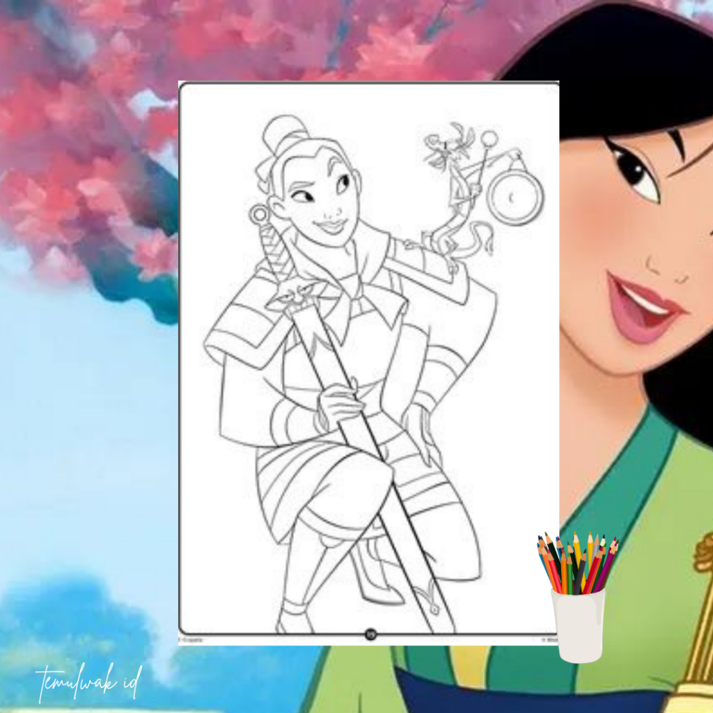 

MULAN Kertas Gambar Mewarnai Anak Coloring Page