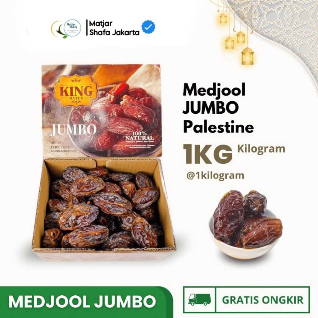 

King Dates Kurma Medjol Super Jumbo Palestine Dates Medjoul 1kg Kurma Gede Mejol