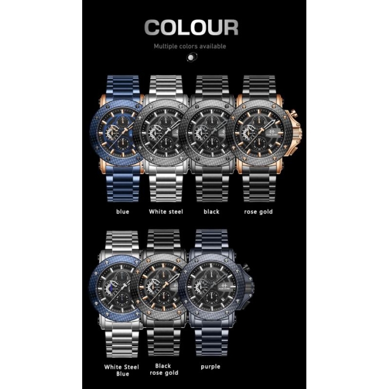 EVANS JAYDEN 9842 Jam tangan Pria Analog Stainless steel Original