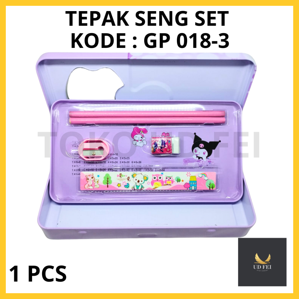 

(1 PCS) Tepak Seng Set/ tepak Seng/ Pensil Case Kaleng/ Tempat Pensil Kuromi/ Tempat Pensil Karakter