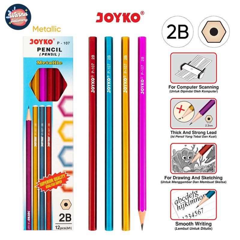 

PENSIL 2B JOYKO P-107 METALIC