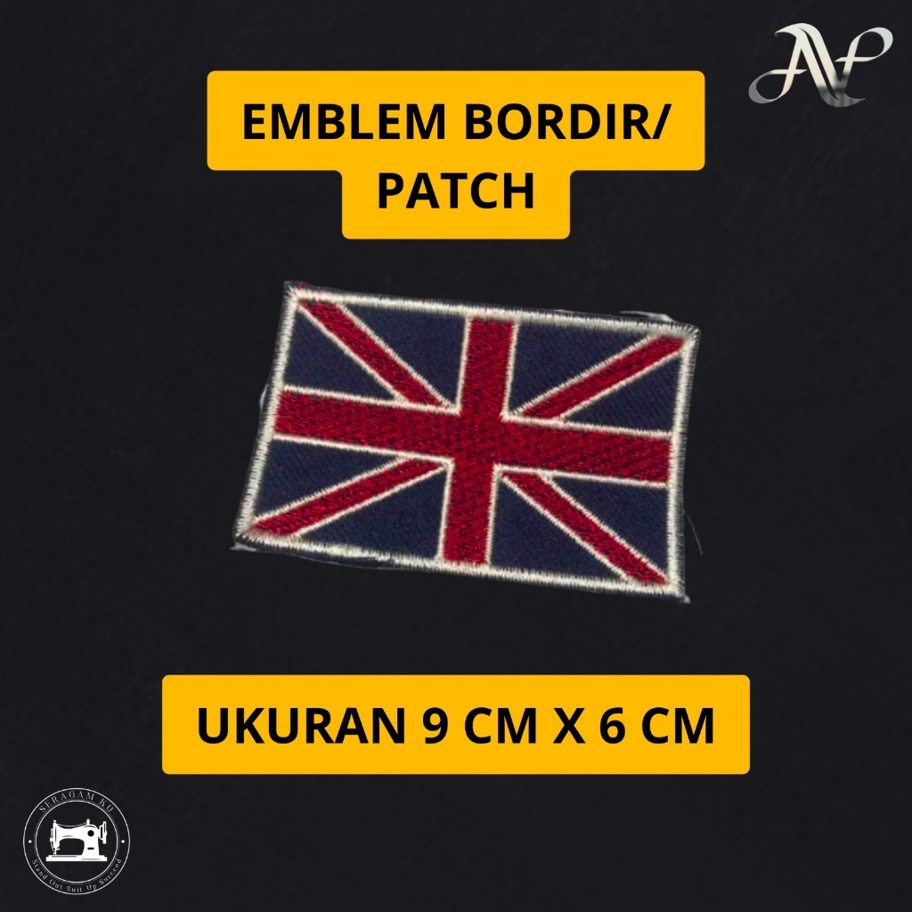 Emblem Bordir Patch Logo Bendera Inggris