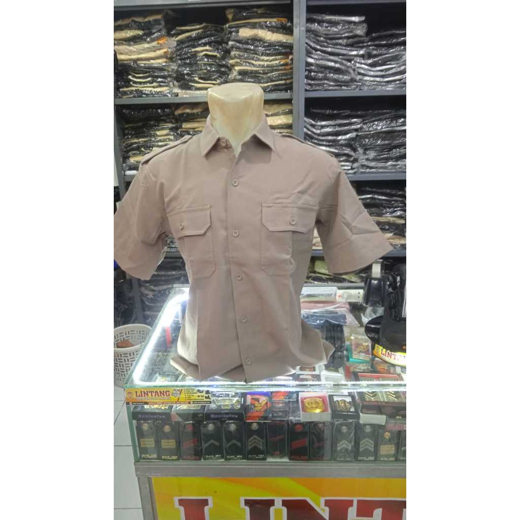 SALE SALE SALE SETELAN SERAGAM PDH JATAH POLRI /SERAGAM PDH COKLAT  SATPAM BAHAN JATAH SERAGAM PDH S