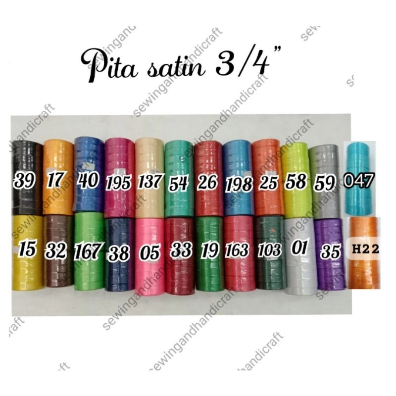 

Pita Kado/ Pita Satin 3/4 inci (± 2 cm)