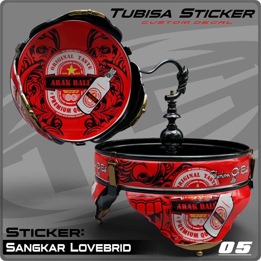 (COD)STIKER SANGKAR BURUNG LOVEBIRD PREMIUM DECAL TEBOK LOVE BIRD KANDANG BULAT TERBARU TBS 05