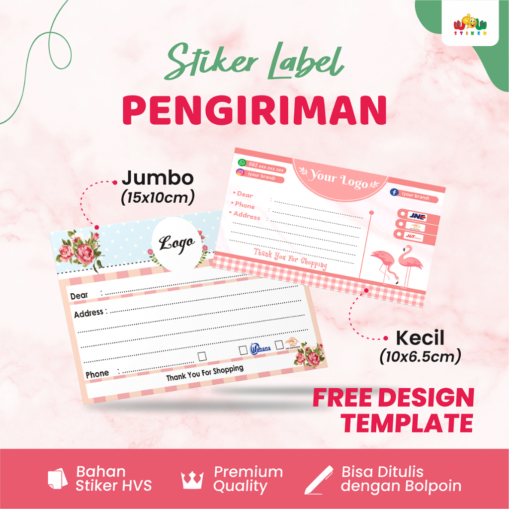 

[FREE DESIGN] Stiker Label Pengiriman / Stiker Alamat / Shipping Label Olshop