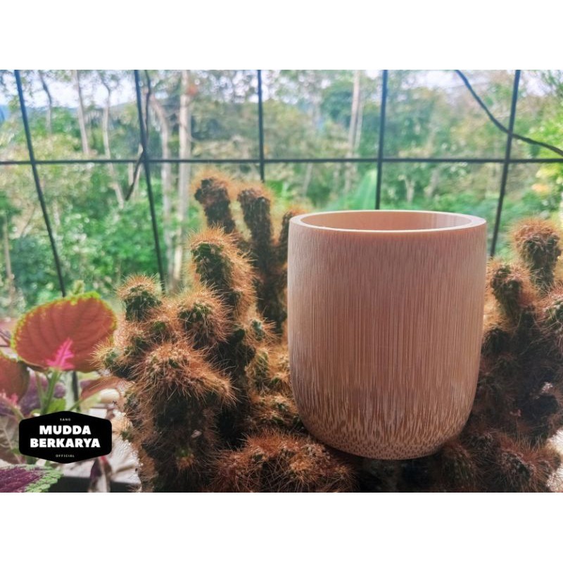 Gelas Cangkir Bambu Asli Model Biasa Unik Elegant souvenir Pernikahan Gelas Cangkir Kayu 7c