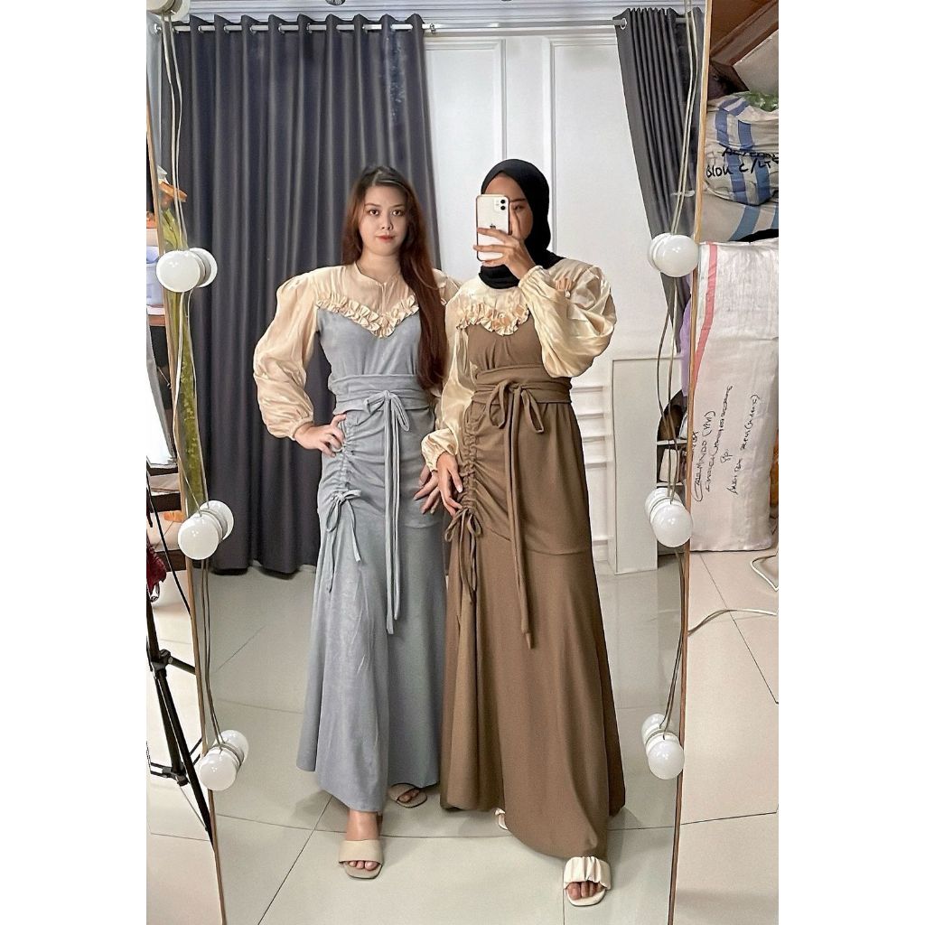Dress Venia Shimmer Knit Duyung Dress Kondangan Wanita Fashion Muslimah Kekinian Dress Duyung Terbar