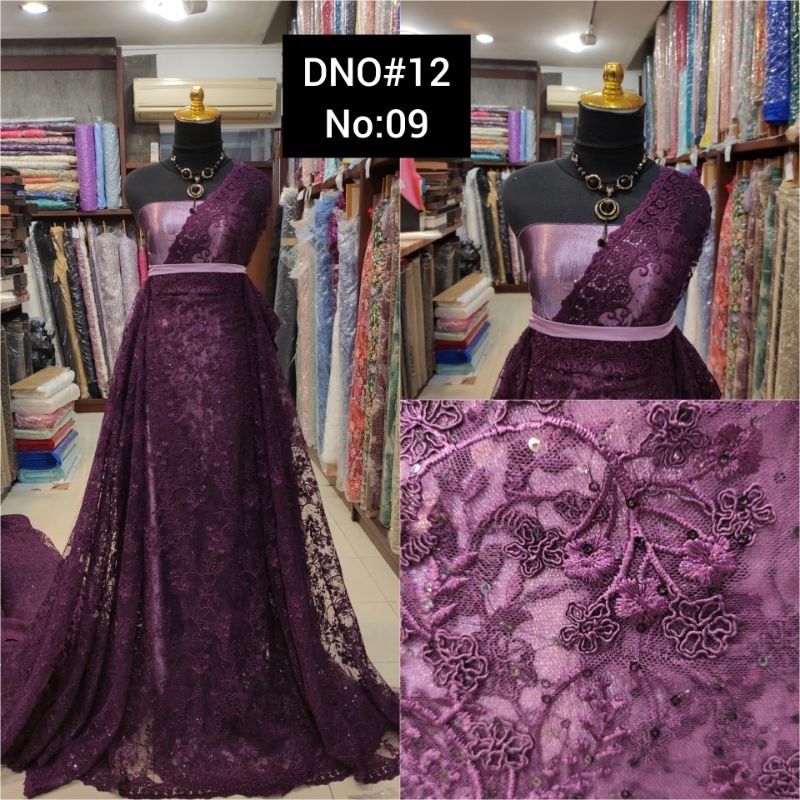 kain Tile Brokat Bunga Akar Salur DNO#12 No:09