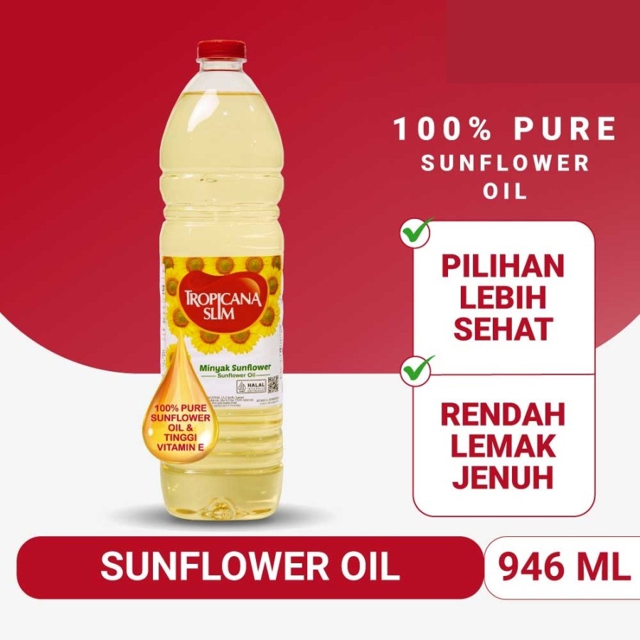 

Tropicana Slim Minyak Sunflower Oil 946 mL Botol 946mL