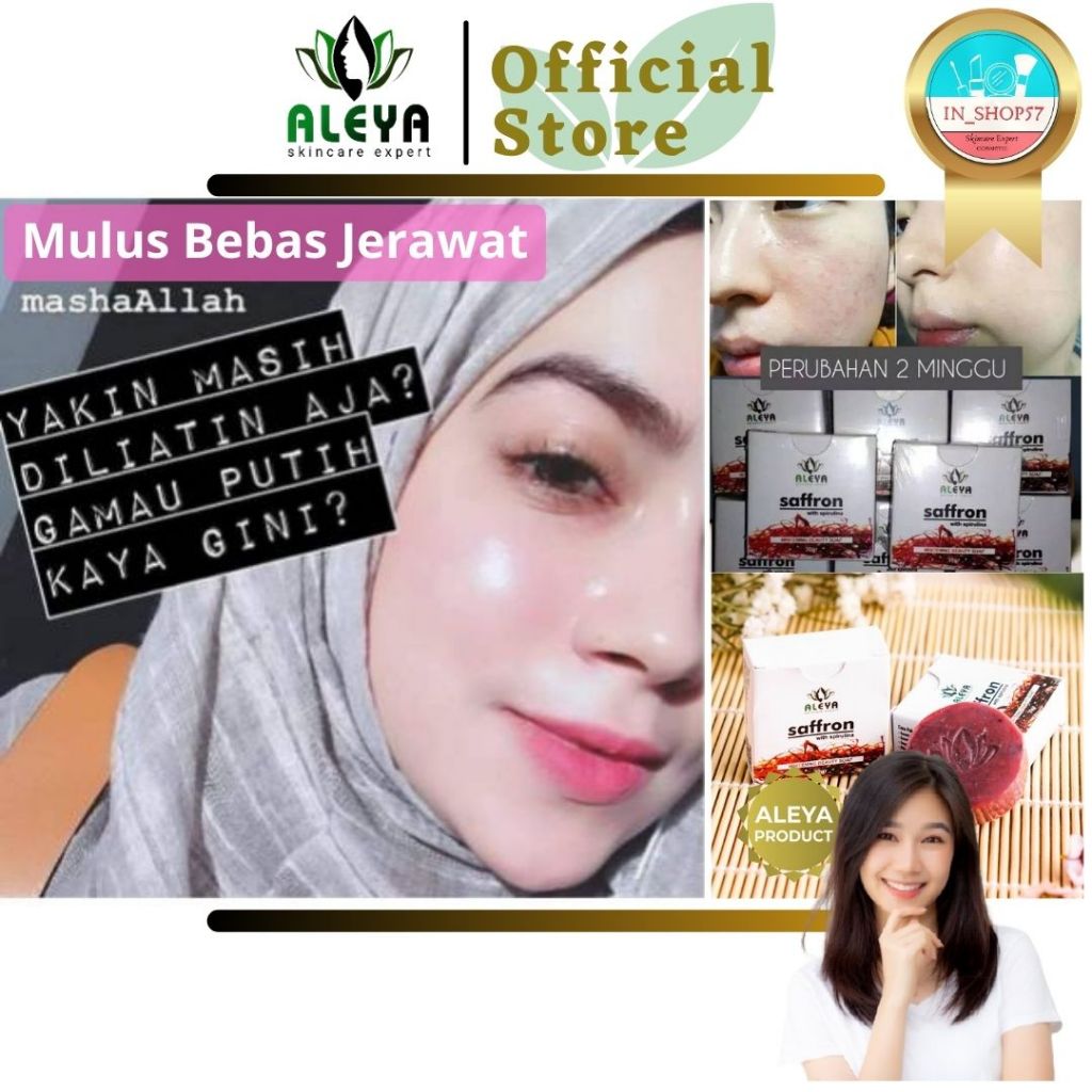 Sabun Saffron Aleya Asli BPOM Original Safron Wajah Pemutih Alami Natural