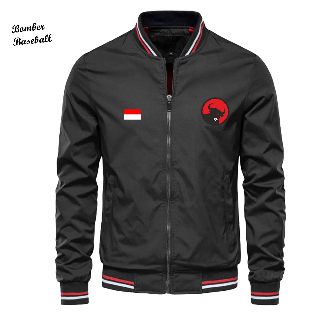 jaket bomber PARTAI PDI PERJUANGAN custom Jaket Baseball Logo PDI PERJUANGAN waterproof jaket parasu