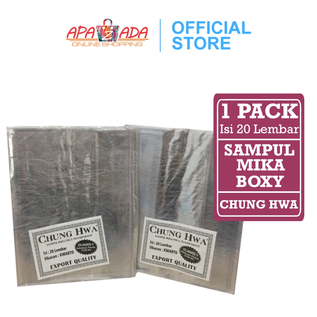 

Apazada - Sampul Buku Tulis Mika Boxy Transparan [1 Pack - 20 Lembar] / Sampul Buku Mica Tebal