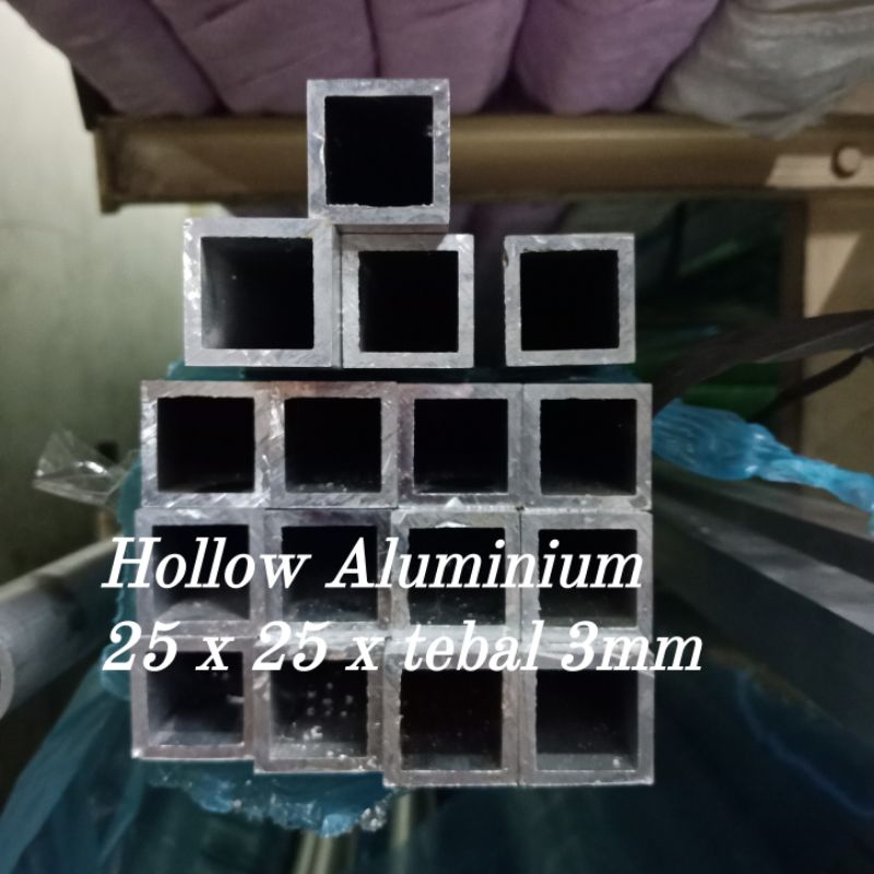 Hollow Aluminium 25 x 25 x tebal 3mm x 1200
