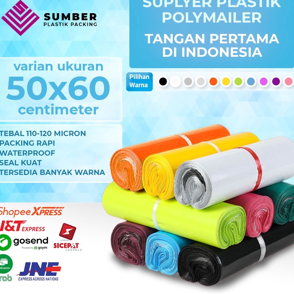 

Sale Murah 5 PCS 5x6 cm PLASTIK PACKING POLYMAILER GLOSSY PREMIUM SILVER HITAM TEBAL 12mm TERMURAH
