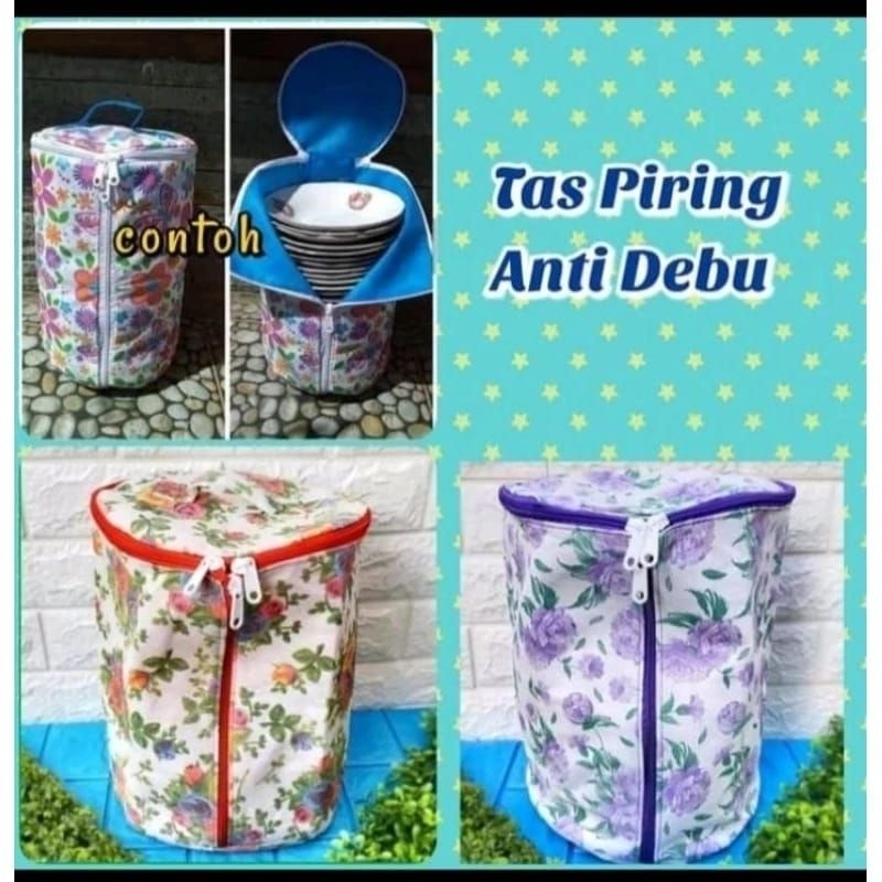 Tas Piring Anti Debu / Tas Piring Muat 2 lusin / Tempat Piring JUMBO