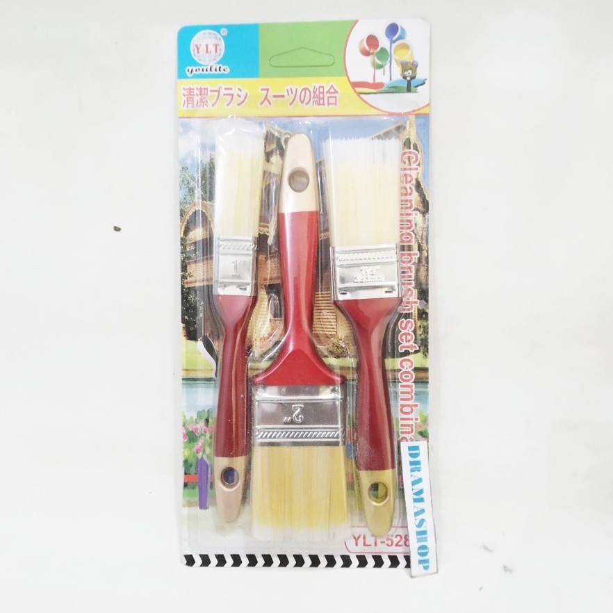 

MANTAP Kuas Cat Paint Brush bulu gagang plastik serba guna set 3pcs