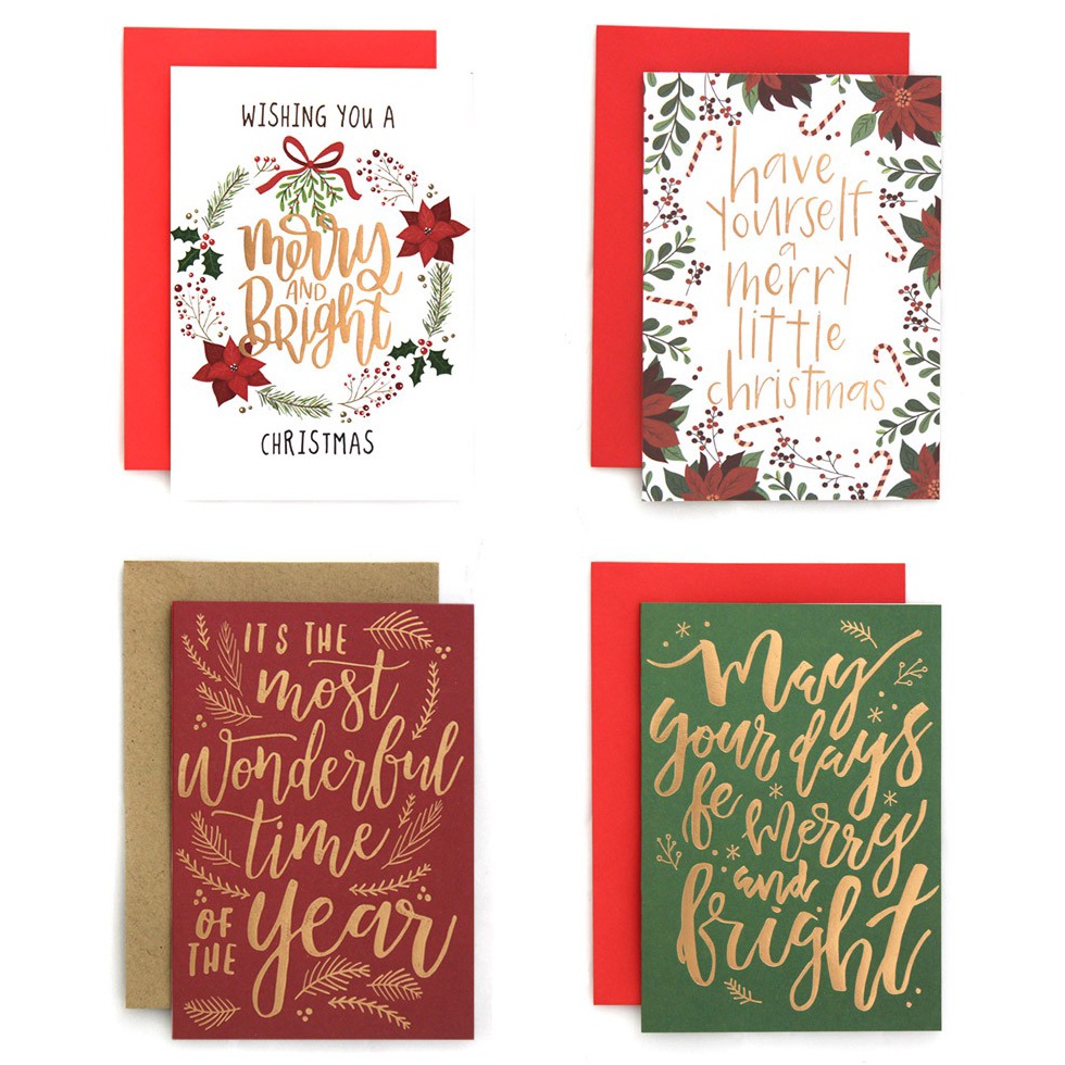 

PESTA DISKON Kartu Natal Harvest Christmas Greeting Card isi 4 Xmas Joyful