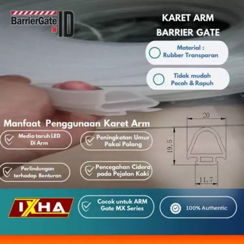 Karet Pelindung Palang Parkir Barrier Gate Octagonal meteran