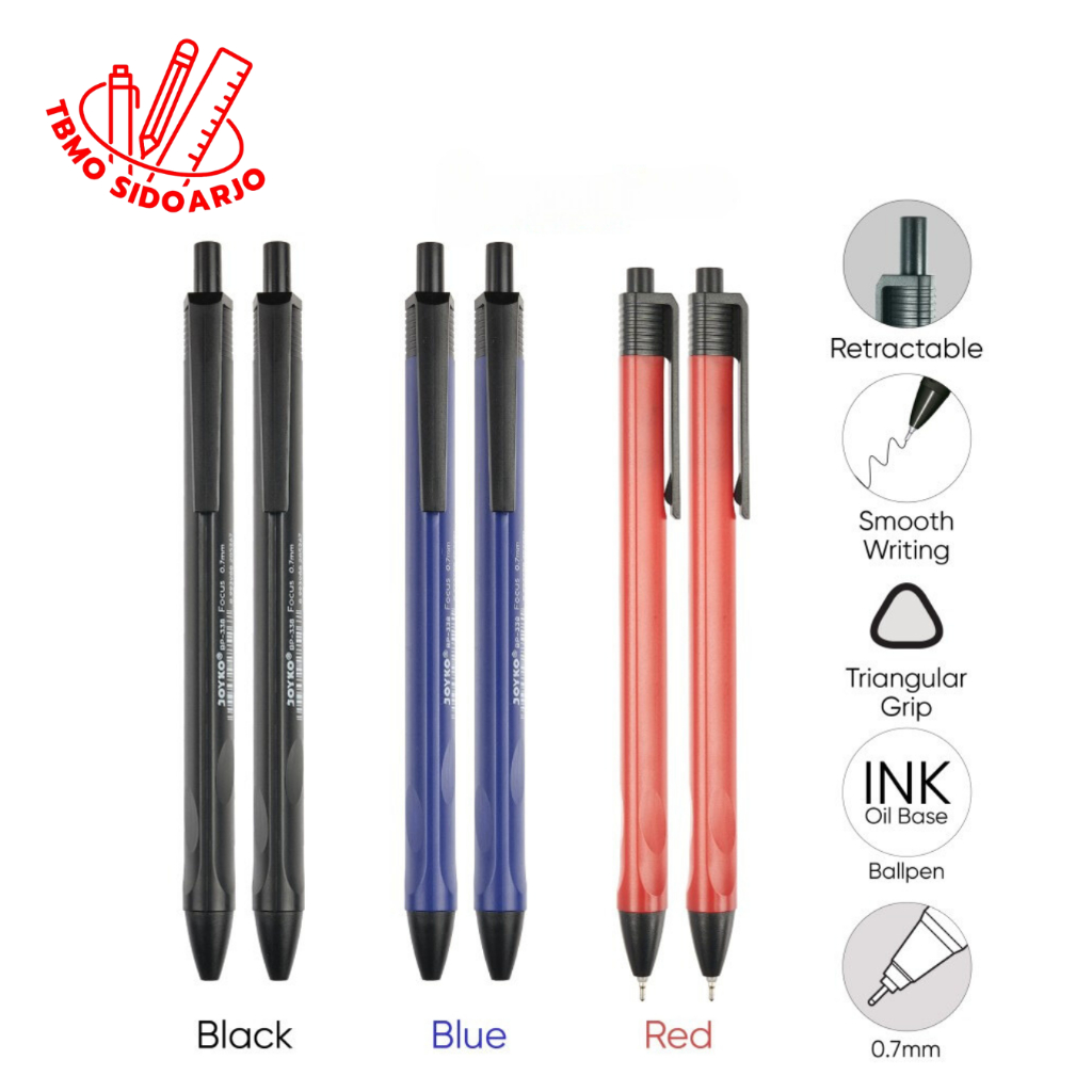 

TBMO ( Ecer 1 Pcs ) Ball Pen Pulpen Pena Joyko BP-338 Focus 0.7 mm