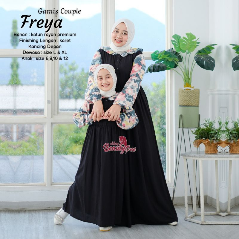 BAJU GAMIS COUPLE IBU DAN ANAK GB76 LEBARAN DRESS DEWASA GAMIS ANAK PREMIUM BAHAN KATUN RAYON PREMIU