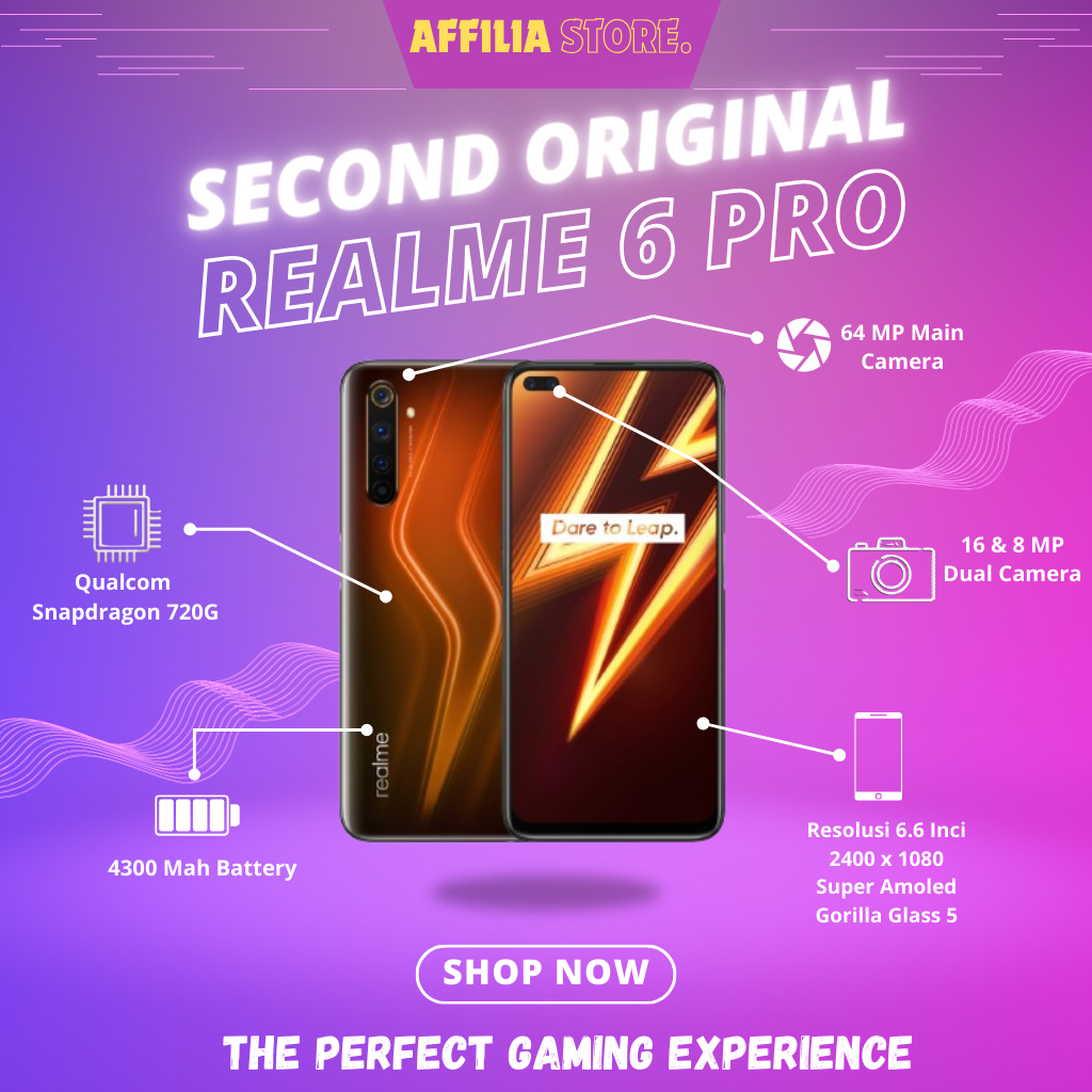 REALME 6 PRO RAM 8/128 FULLSET (SECOND)