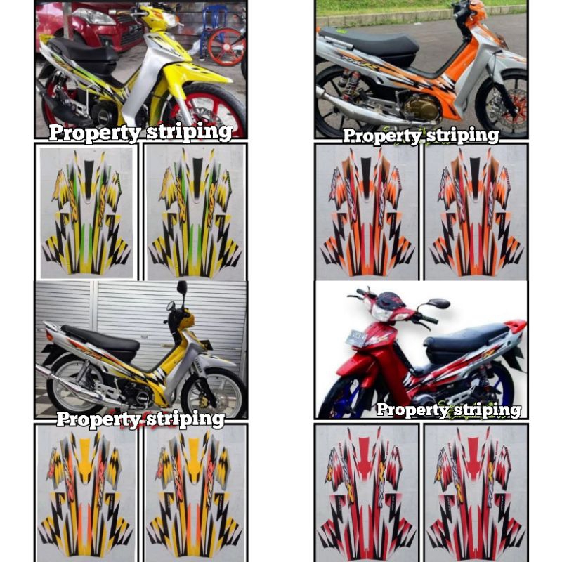 lis sticker striping Fiz R milenium varian warna merah kuning orange biru hitam silver