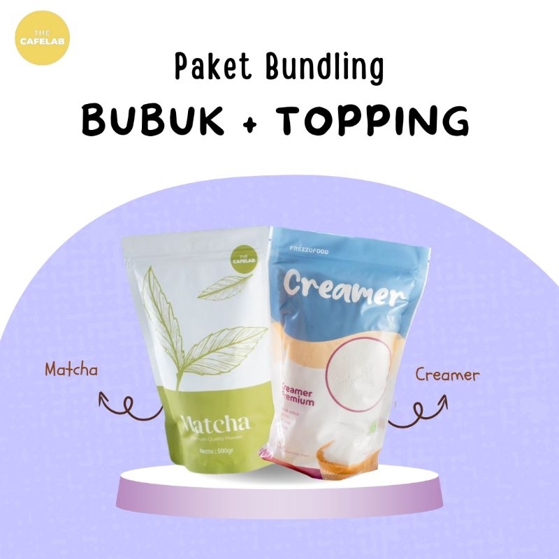 

Bundling Bubuk Minuman Rasa Matcha + Topping Creamer Premium 500gr/ All Premium dan Terlaris/ Cafelab