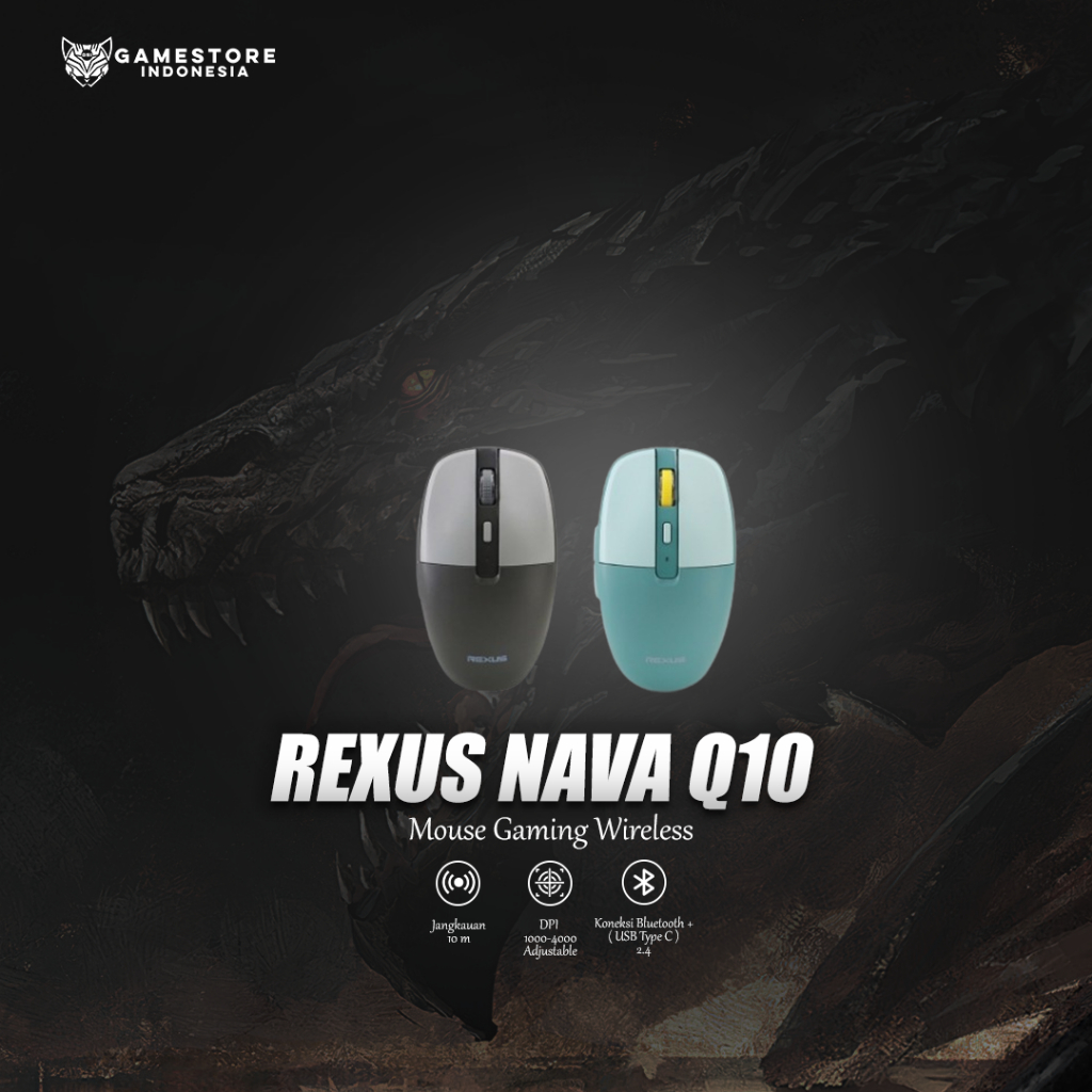 Rexus Mouse Gaming Wireless Bluetooth Nava Q10