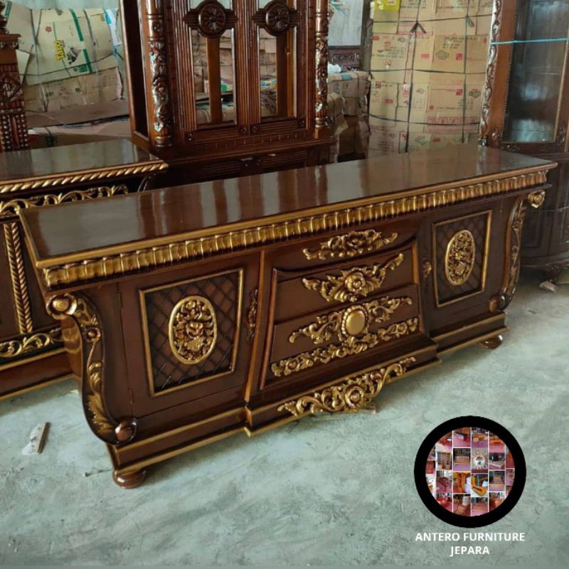 bufet perahu kayu jati bufet tv mewah lemari bufet ukiran