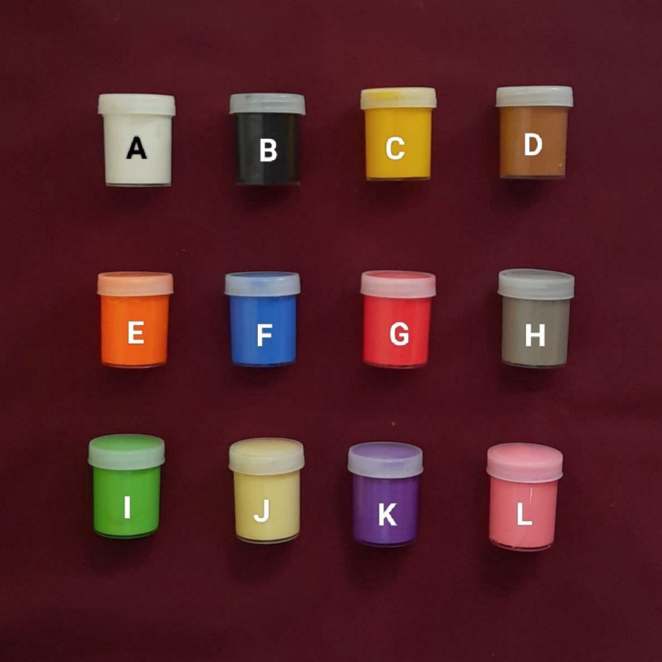 

Fast Packing PAKET Cat Pot 2Cc 1 Cc Termurah 12 Cat Serbaguna Cat Patung Lukis Gypsum Gipsum Cat Pot Cat Air