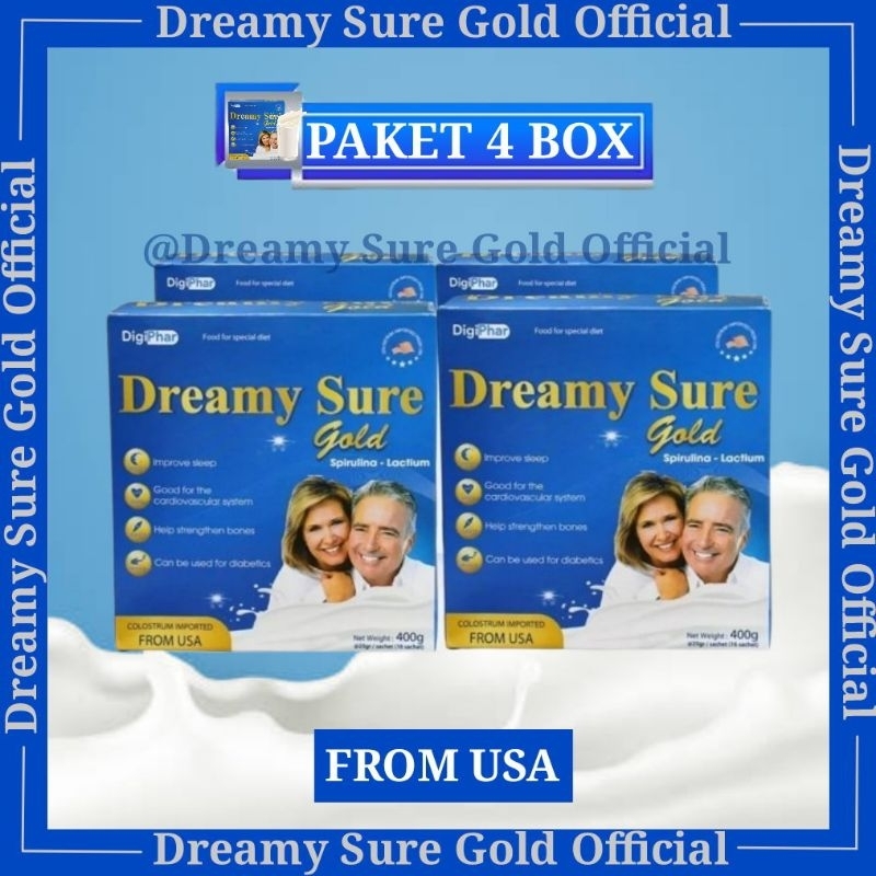 

PAKET 4 BOX SUSU DREAMY SURE GOLD IMPORT AMERIKA 100% asli herbal ( Mengatasi insomnia kesulitan tidur )