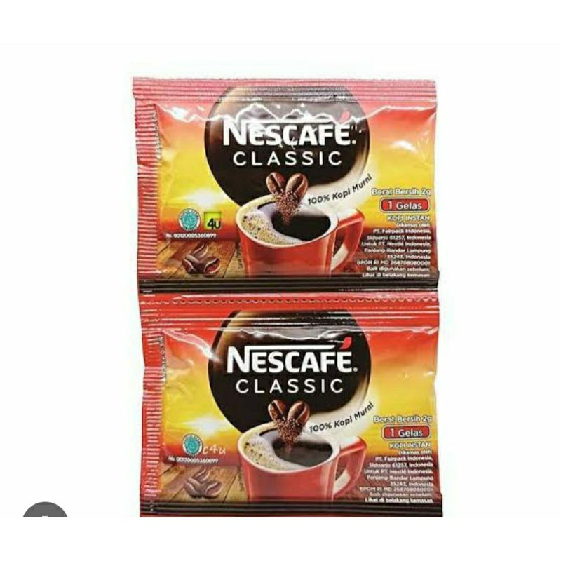 

Kopi Nescafe berat isi (10 sachet) × 2gram