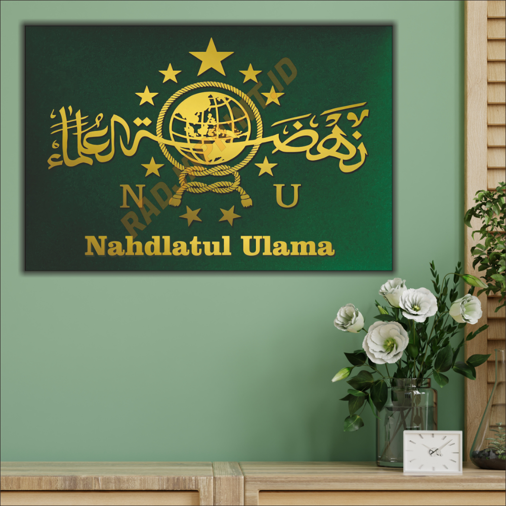 Radja Print Poster NU Jumbo 30X45 CM Nahdlatul Ulama Sudah Termasuk Bingkai Papan MDF