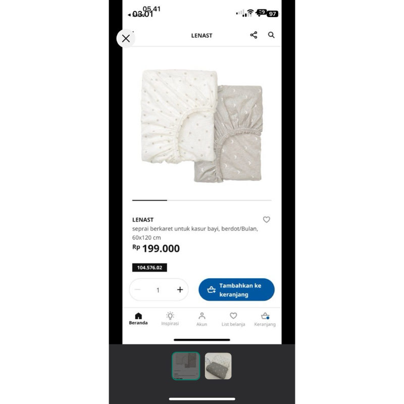 Ikea Lenast - Sprei Baby Box