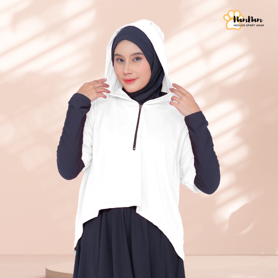 Produk Baru  Asymmetric Hoodie Olahraga croptop Wanita Muslim
