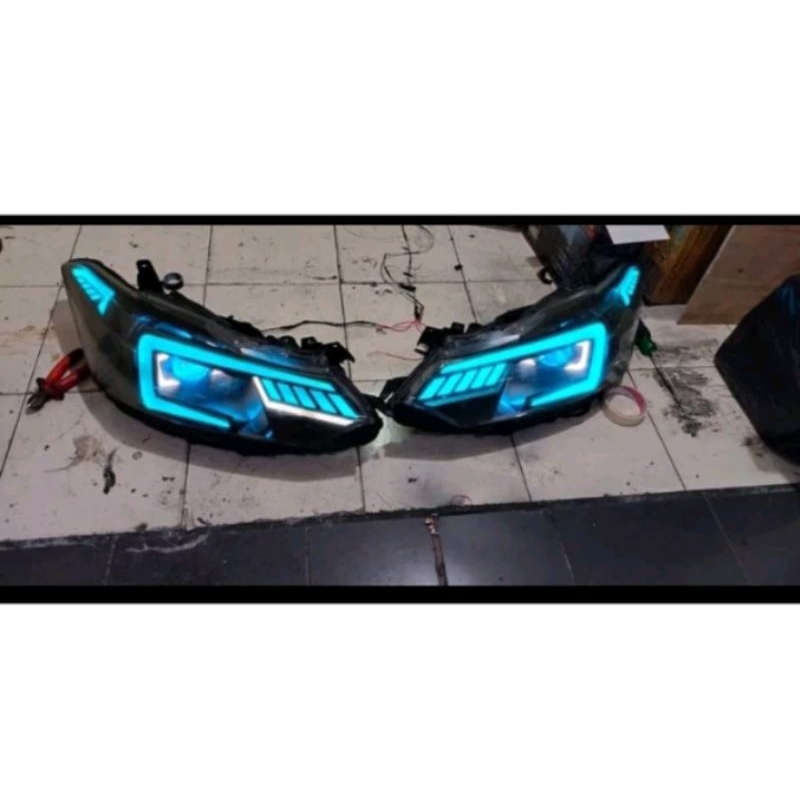 Headlamp Vios Gen 3.Castem Headlamp Projector Proji Biled Vios Gen 3 Drl Angel Eyes