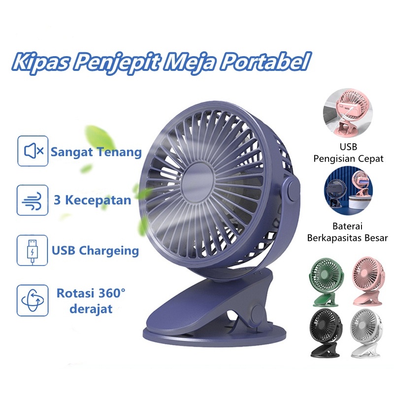 Kipas Angin Mini Kipas Mini Kipas Angin Portable Fan Rotating Kipas Angin Meja Mini Jepit Portable k