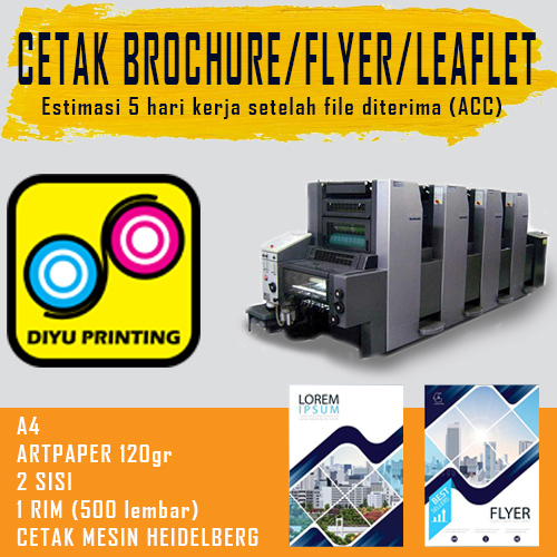 

Cetak Brosur/Brochure/Flyer/Leaflet | A4 | Art Paper 120gsm | 1 Rim | 2 Sisi | MURAH