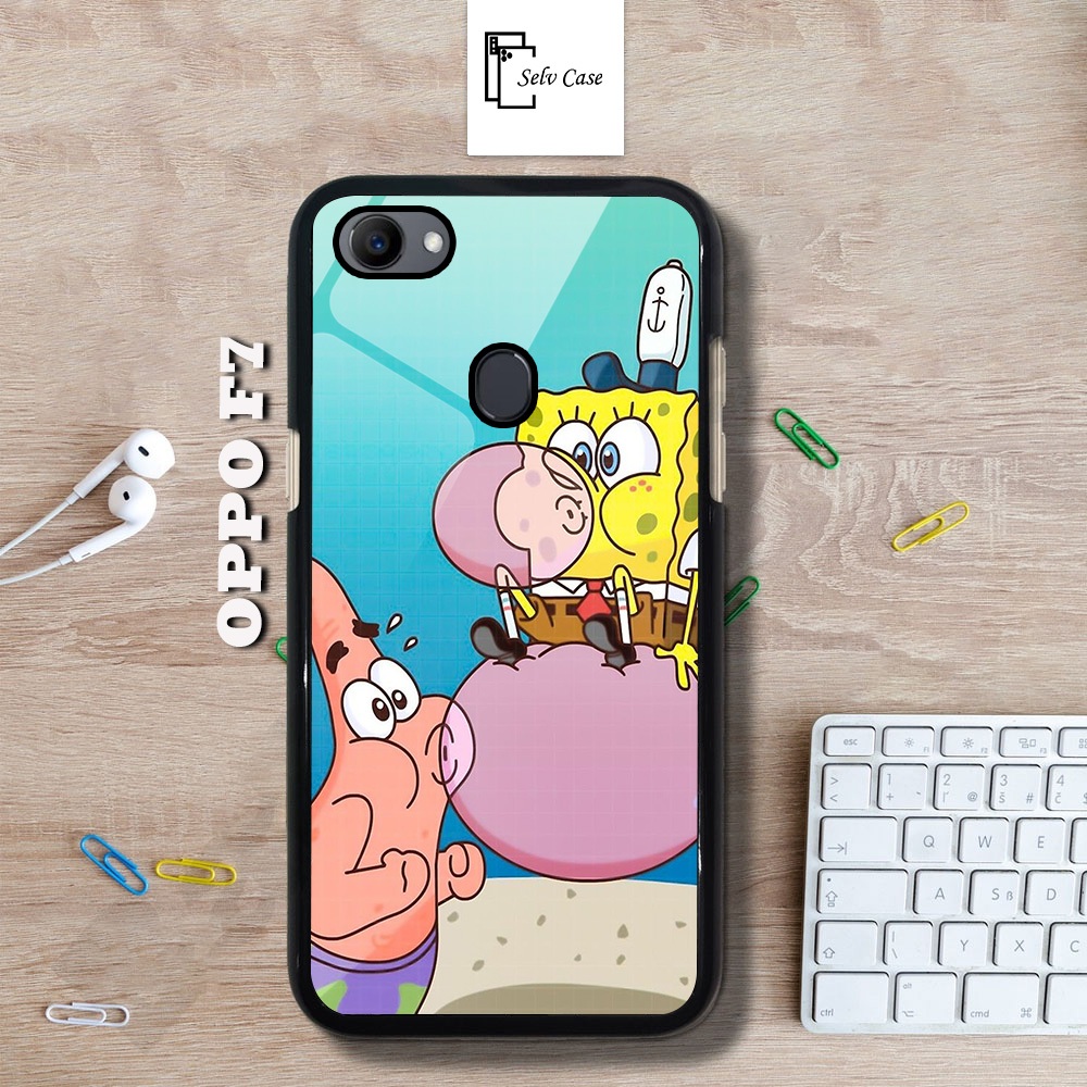 [A13] SPONGEBOB CASE HANDPHONE OPPO F7 - CUSTOM TYPE HANDPHONE CASE MURAH -  CASING AESTHETIC - CASI