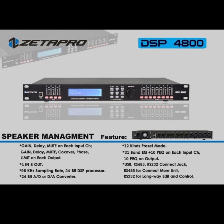 Speaker Management Digital DLMS Zetapro DSP 4800 ORIGINAL ZETAPRO