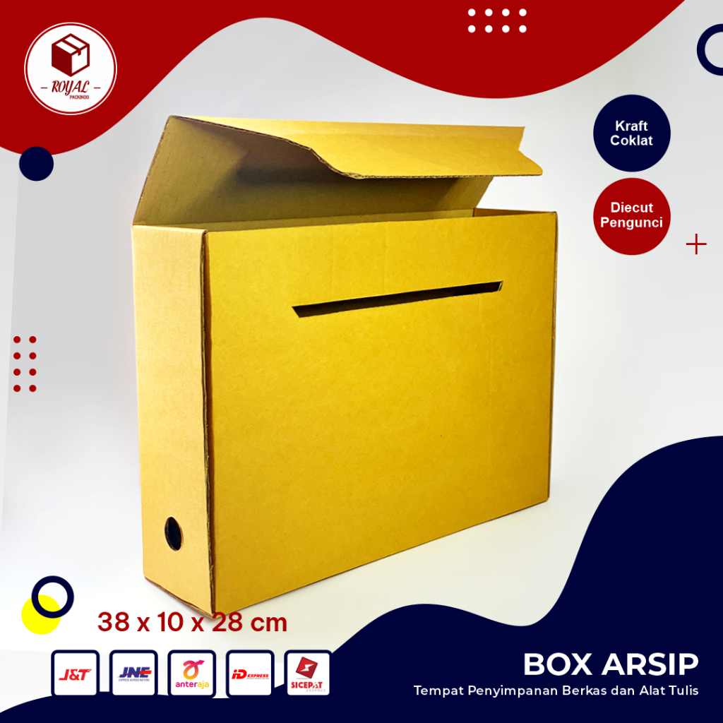 Kardus / Box Arsip size 38 x 10 x 28 cm - Box Arsip Kantor Pemerintah / Boxarsip / Boxberkas