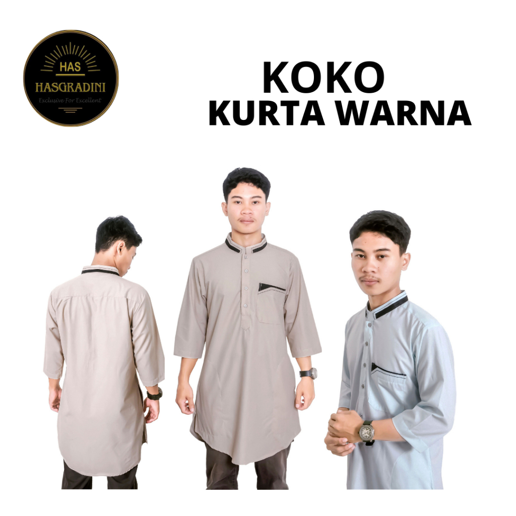 [HASGRADINI] KURTA BAJU MUSLIM PRIA TERBARU bahan katun viscose premium / baju koko pria dewasa koko