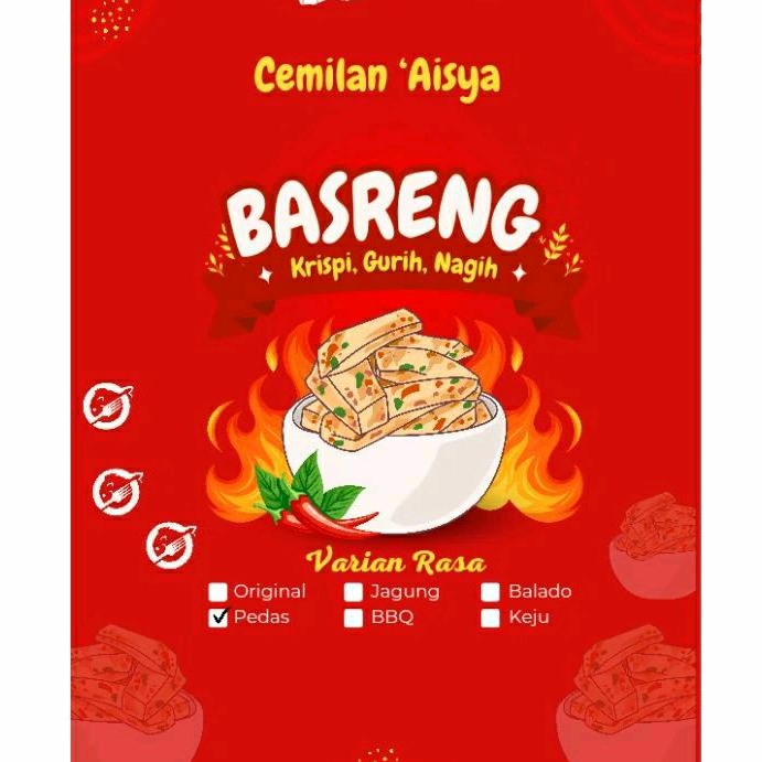 

Basreng Cemilan 'Aisya Ori & Pedas daun jeruk