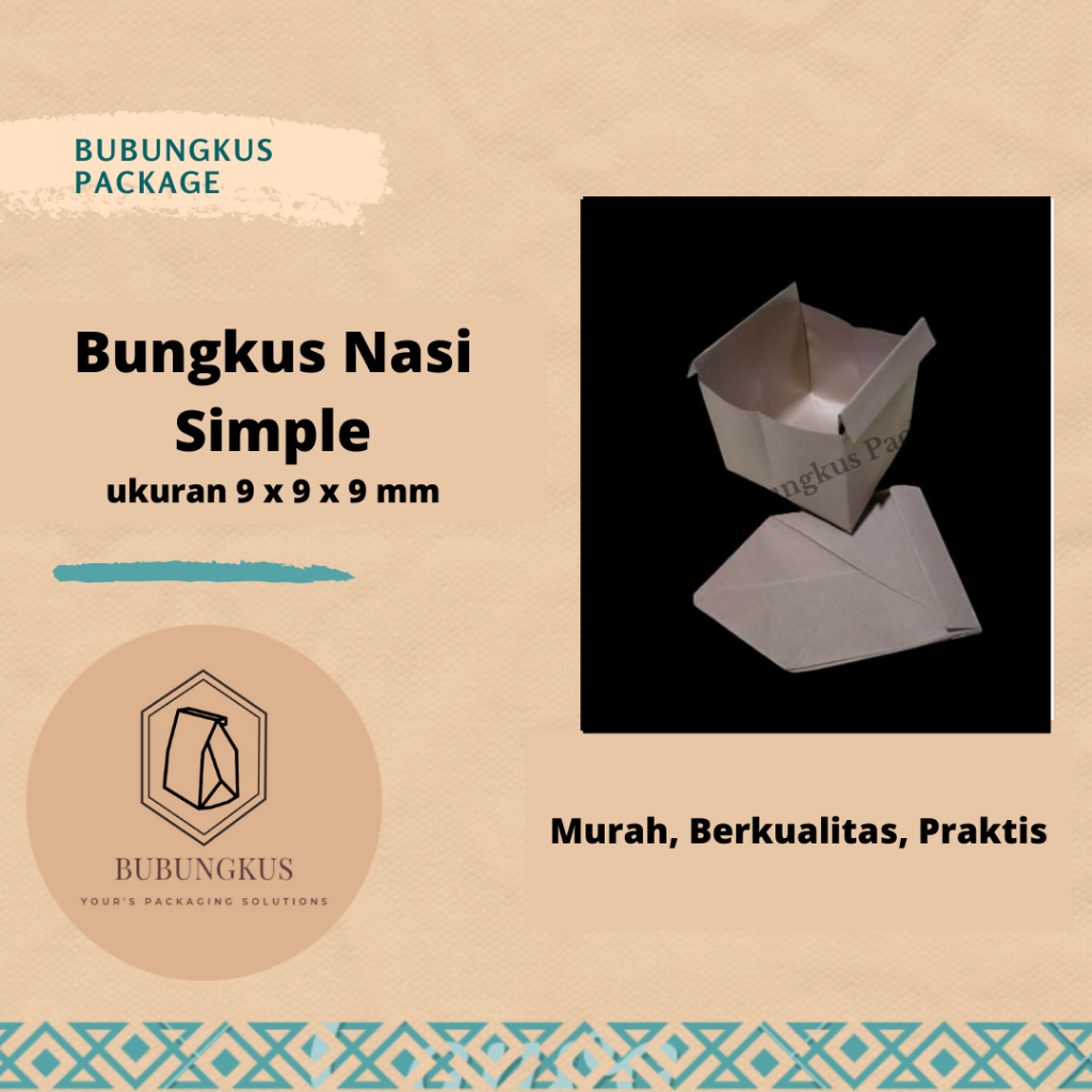 Kertas Bungkus Nasi Simpel 1 pcs / Bungkus Nasi Kekinian / Kertas Minyak / Nasi Bungkus