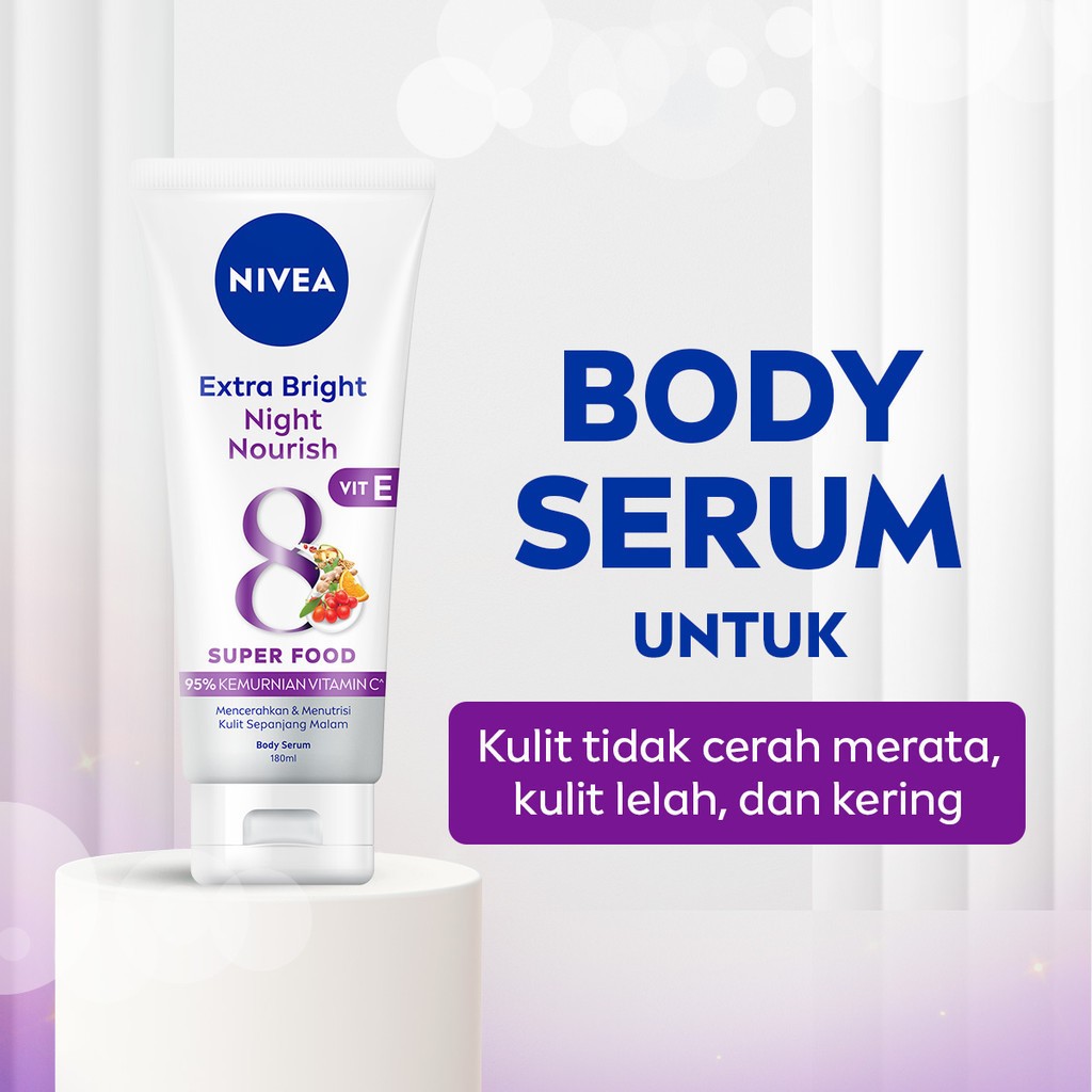 KG NIVEA Extra White Night Nourish Body Serum 180 ml - Nivea Body Serum - Body Lotion