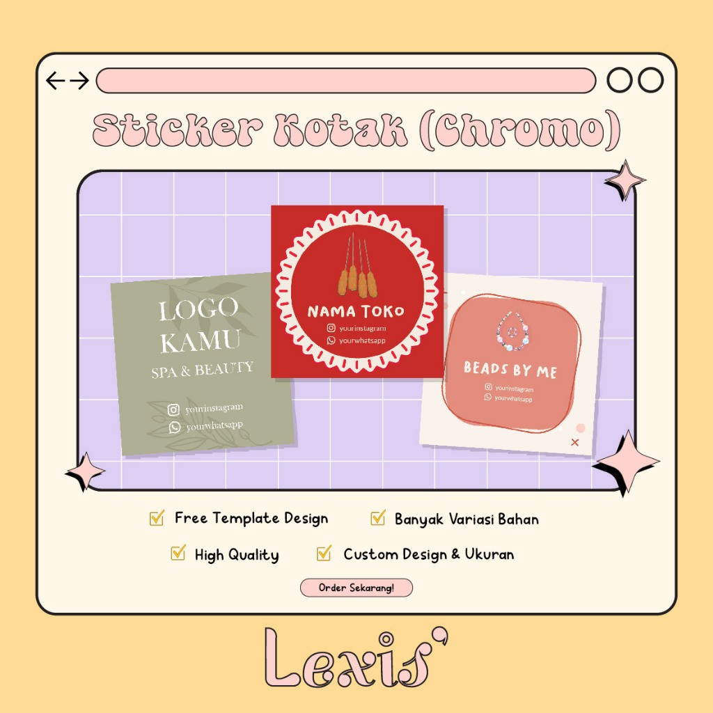 

CETAK STIKER KOTAK LEBARAN LABEL MAKANAN STICKER KOTAK KEMASAN PRODUK BOTOL ( Bahan Chromo)