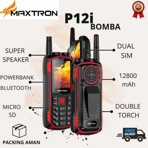 HP MAXTRON P12 i POWER BANK 12000 MAH HP ANTENA HP SENTER SUARA BESAR